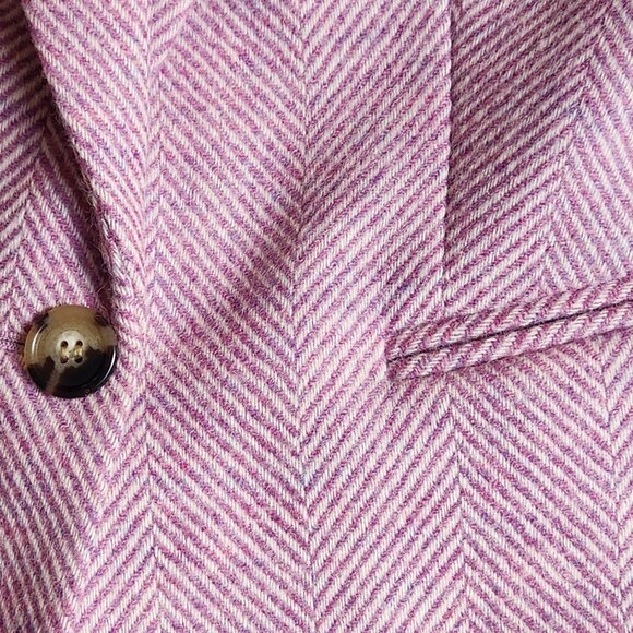 Parke Blazer In English Herringbone Wool 0 Mauve Pink Lavender - Picture 4 of 13